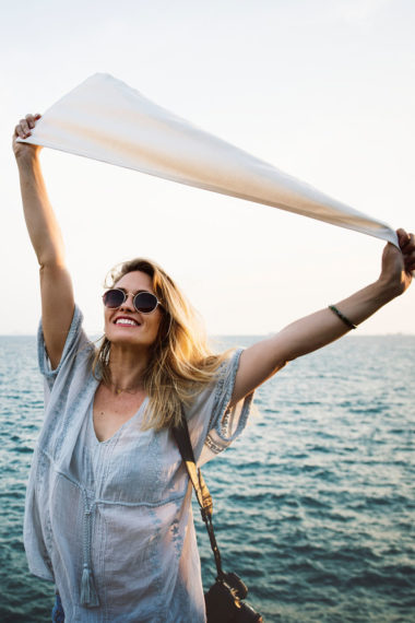 Woman elated with her Content Marketing results